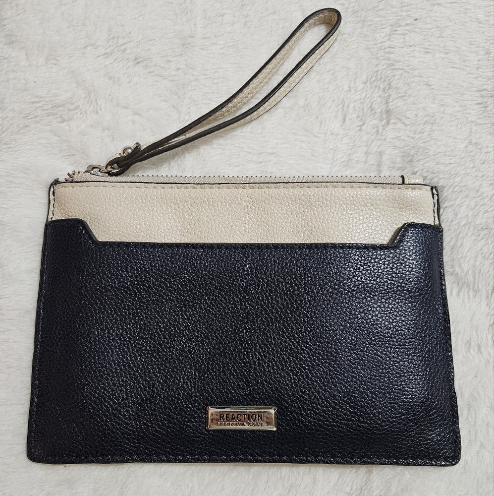 Black and Cream Wristlet Clutch